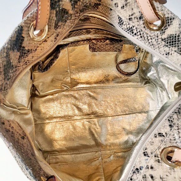 Michael Kors Jet Set Snake Print Python Leather Tote Bag - Picture 8 of 13